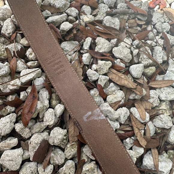 GG Gucci Emblematic Marmont Brown Leather Belt Silver Buckle L - Picture 11 of 15